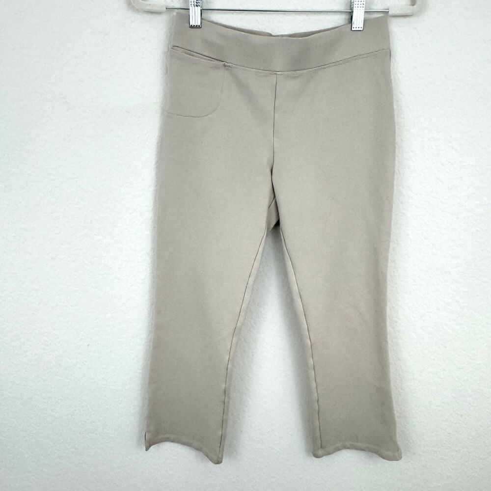 Quince Womens Ultra Stretch Ponte Kick Flare Pant Size S Neutral Ecru